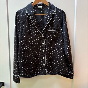 J.Crew Black & White Polka Dot Pajama Shirt – Size M